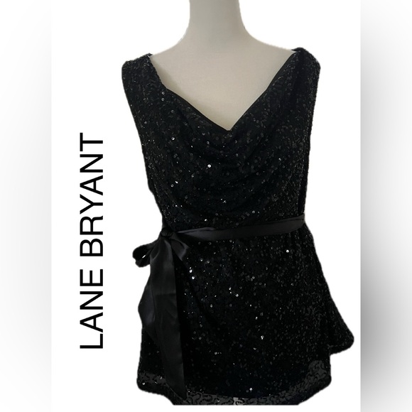 LANE BRYANT LADIES BLOUSE WITH TIE WAIST SIZE 16.  Bust 20” Length 24.5” - Picture 5 of 14